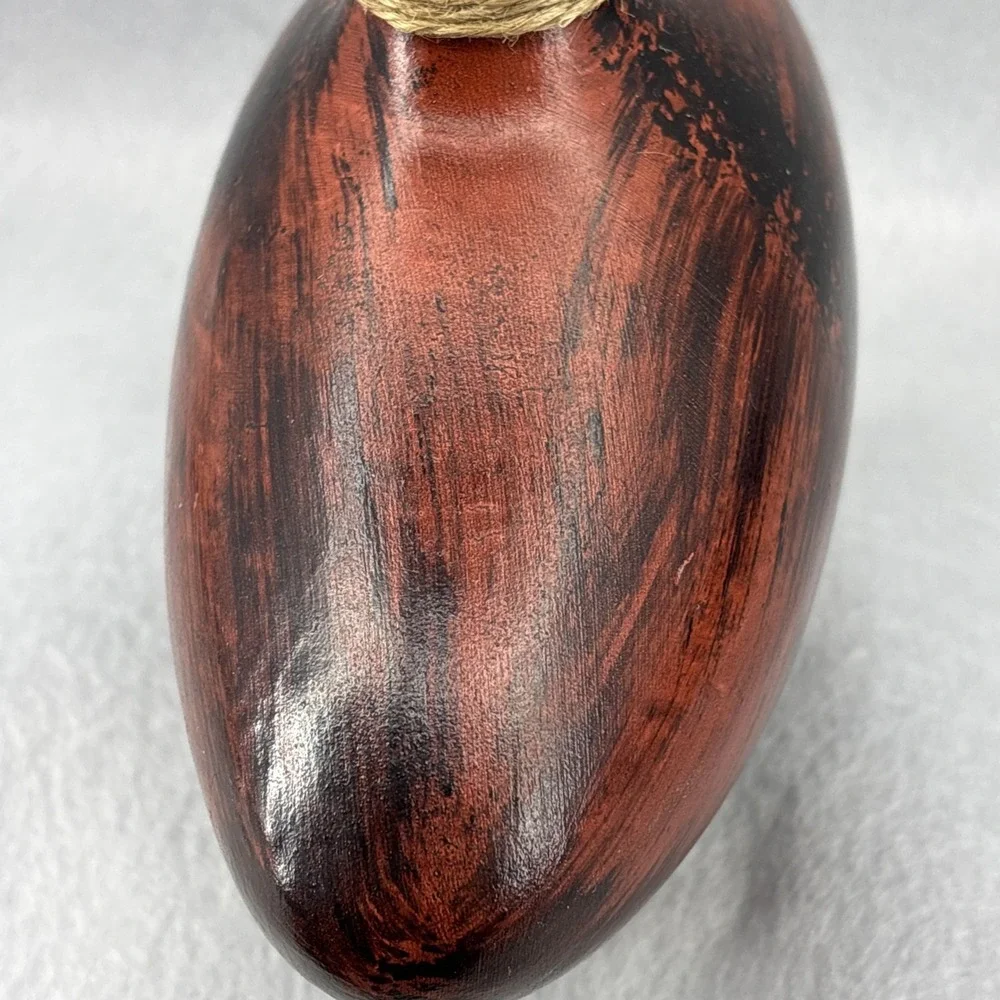 Vintage Chinese Ceramic Bud Vase Hand Crafted Black Red Glossy Paint Splash 7.5